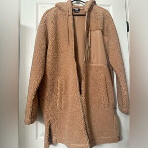 NWOT DKNY Sport Women’s Tan Fleece Hooded Jacket Size Small